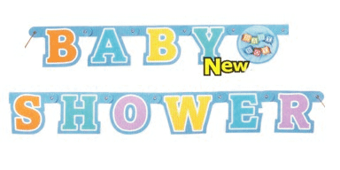 Baby Boy Block "Baby Shower" Jointed Banner