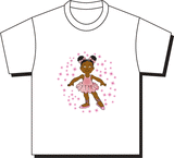African American Ballerina Pepper White Tee Shirt Custom 1-ct