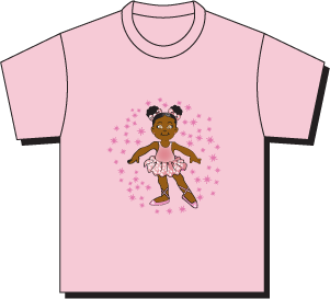 African American Ballerina Pepper Tee Shirt Pink 1-ct