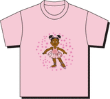 African American Ballerina Pepper Tee Shirt Pink 1-ct