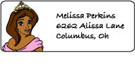 Personalized Princess Address Labels 1 sheet
