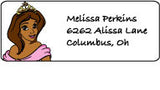 Personalized Princess Address Labels 1 sheet