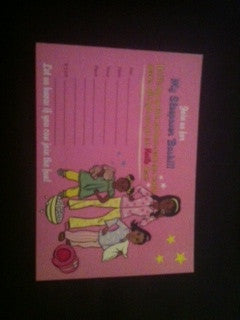 Slumber Party "Pre-Printed" Invitations (1 ea)