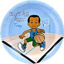 African American Basketball Player Dinner Plates-8 ct