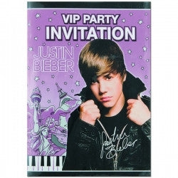 Justin Bieber Party Invitations